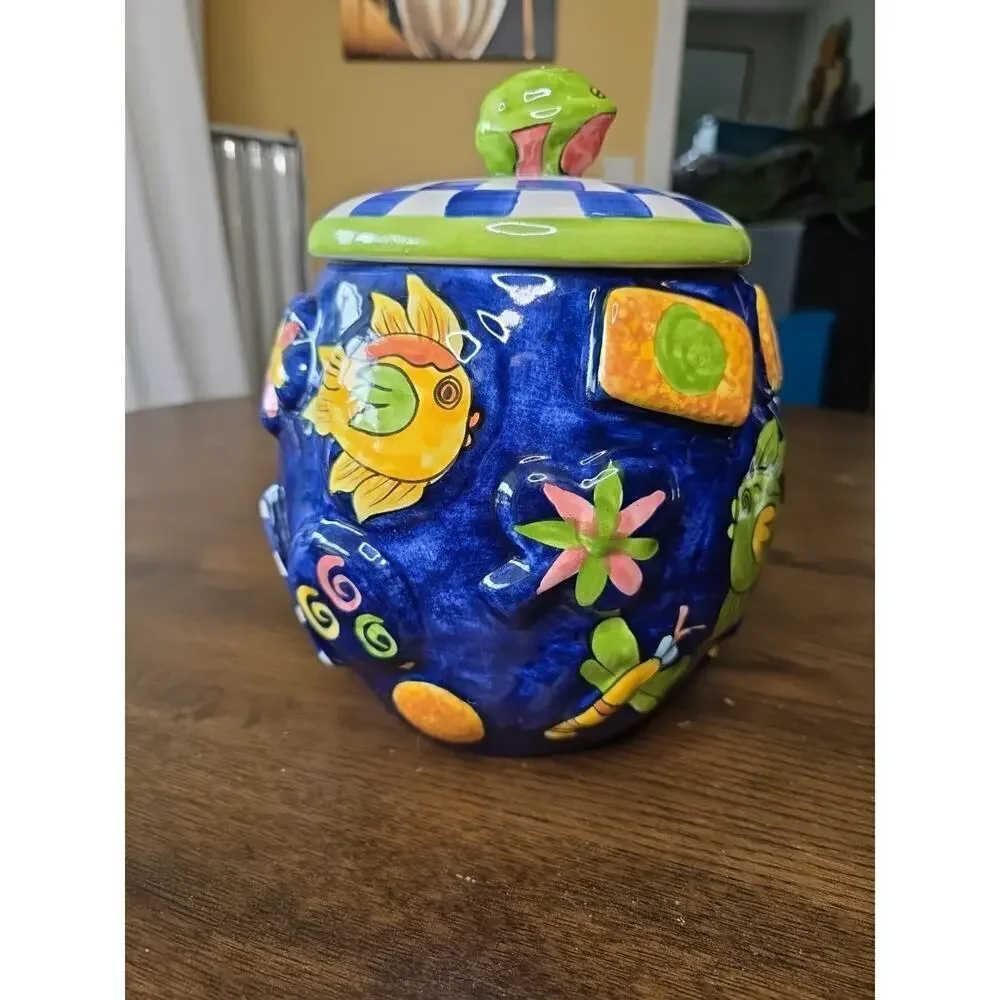 Laurie Gates 1999 Ceramic‎ Cookie Jar – Alien Spaceship UFO Design – 10